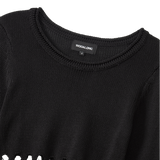 Mesh Cutout Knit - BLACK