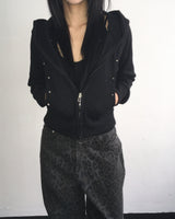 Stud slim hood jumper