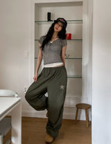 Star Patch Parachute Nylon Pants