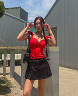 Bell shirring puff sleeveless