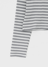 [MADE] Vito Stripe Boat-Neck Crop Long Sleeve T-shirt