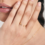 [Worn by Kim Yuna, Winter, Chuu, Tsuki,Solar]Freshwater Pearl 925 Silver  + 14k gold platingAdjustable Size Ring R043-01G