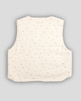 Flower Walk Zip-Up vest Ivory