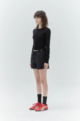 KIRSH PLAIN SEE THROUGH CROP CARDIGAN - BLACK       