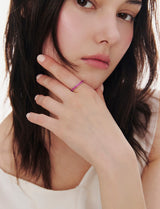 26SS★ Essence Silver (W) Lace Tennis Ring M Ruby