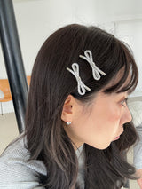 グリッターリボンヘアピン (2color)