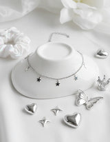 [Aespa Karina Necklace] Little Stars Choker Necklace - Silver Color