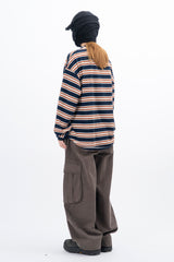 メリストライプロングスリーブTシャツ