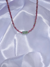  All surgical steel rhodonite natural gemstone choker