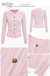 Baby Pink Cable Knit Cardigan