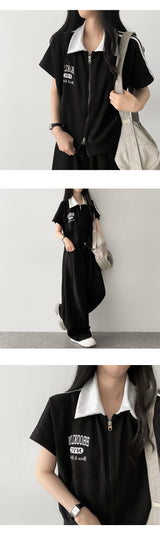 Us waist banding pintuck wide pants