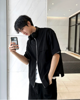 フレア半袖ジップアップ