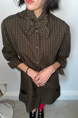 LOW LINE CHECK JUMPSUIT_BROWN