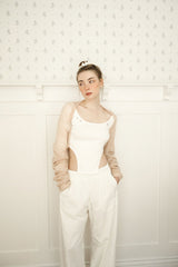  Side line track pants (ivory)