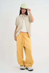 Pastel check cropped short-sleeve shirt