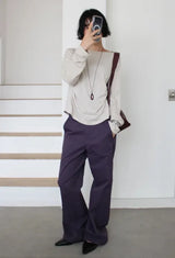 CURVED LINE BOOTCUT PANTS