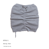 SHIRRING STRING SKIRT GRAY
