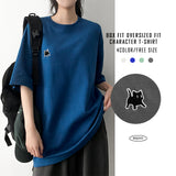 cat embroidered short-sleeved shirt