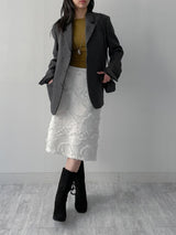 [Brushed Lining] リブボートネック長袖Tシャツ