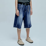 navajo パターンカットオフバミューダパンツ indigo blue