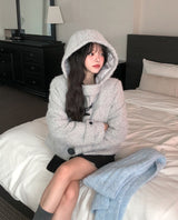 [wool 20%] Dawson Hairy Hooded Duffle Coat