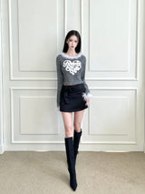 1115. Ribbon satin strap mini sk