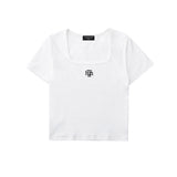 スクエアネックレギュラーハーフTシャツ [WHITE]