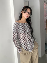 ARGYLE OFF SHOULDER LONG SLEEVE (2C)
