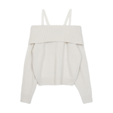 ストラップウールオフショルダーニット (3 COLORS)