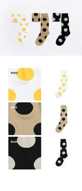 [3PACK] 1507 UNISEX DOT BASIC SOCKS - big dot white colorpack