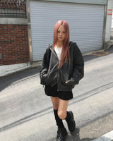 Pigment stud hood jumper