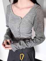  SIDE BUTTON STRAP CARDIGAN