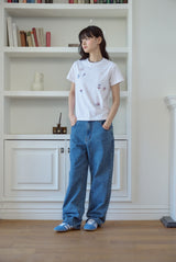 26SS★ Mushroom Stitch Crop Short Sleeve Tee