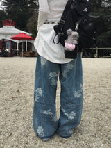 Hazel Flower Denim Pants (1c)