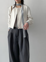 Tweed Zip-Up Blouson Jacket