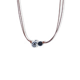 wood round swirl ネックレス