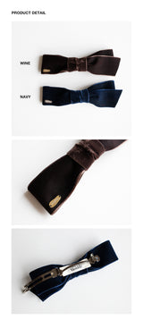 Velvet ribbon knot hairpin (2colors)