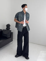 UO Washed Semi-Bootcut Flare Denim Pants