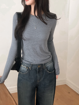 DN Border Round Slim Warm T-shirt (5color)