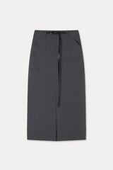 Belted Pencil Skirt_Gray