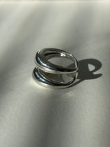 [925silver] Double bold layer ring