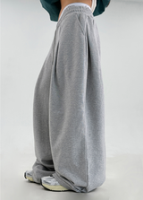 ❤ S-XL❤ サイドプリーツワイドバルーントレーニングパンツ