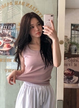 KJ Rib Basic Round Sleeveless (8color)