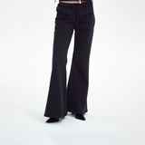low-rise flared pants