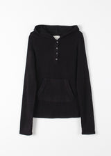 WOOL BUTTON HOOD TEE