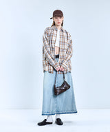 87-STAN076 Breeze Overfit Pocket Long-sleeved Check Shirt