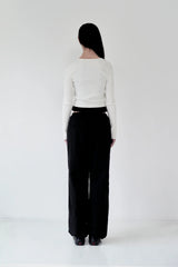 KIRSH PLAIN V NECK SLIM CARDIGAN - WHITE      