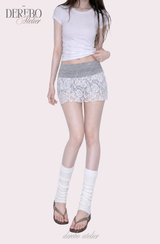 lace plum banding pants skirt