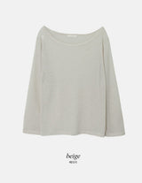 See-through Boat Neck Linen Knit (6color)