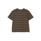 マルチストライプショートスリーブTシャツ_ブラウン